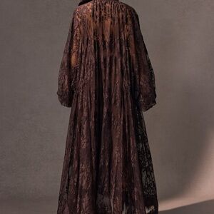 Sincere Catharine Sheer Brown Lace Maxi Dress